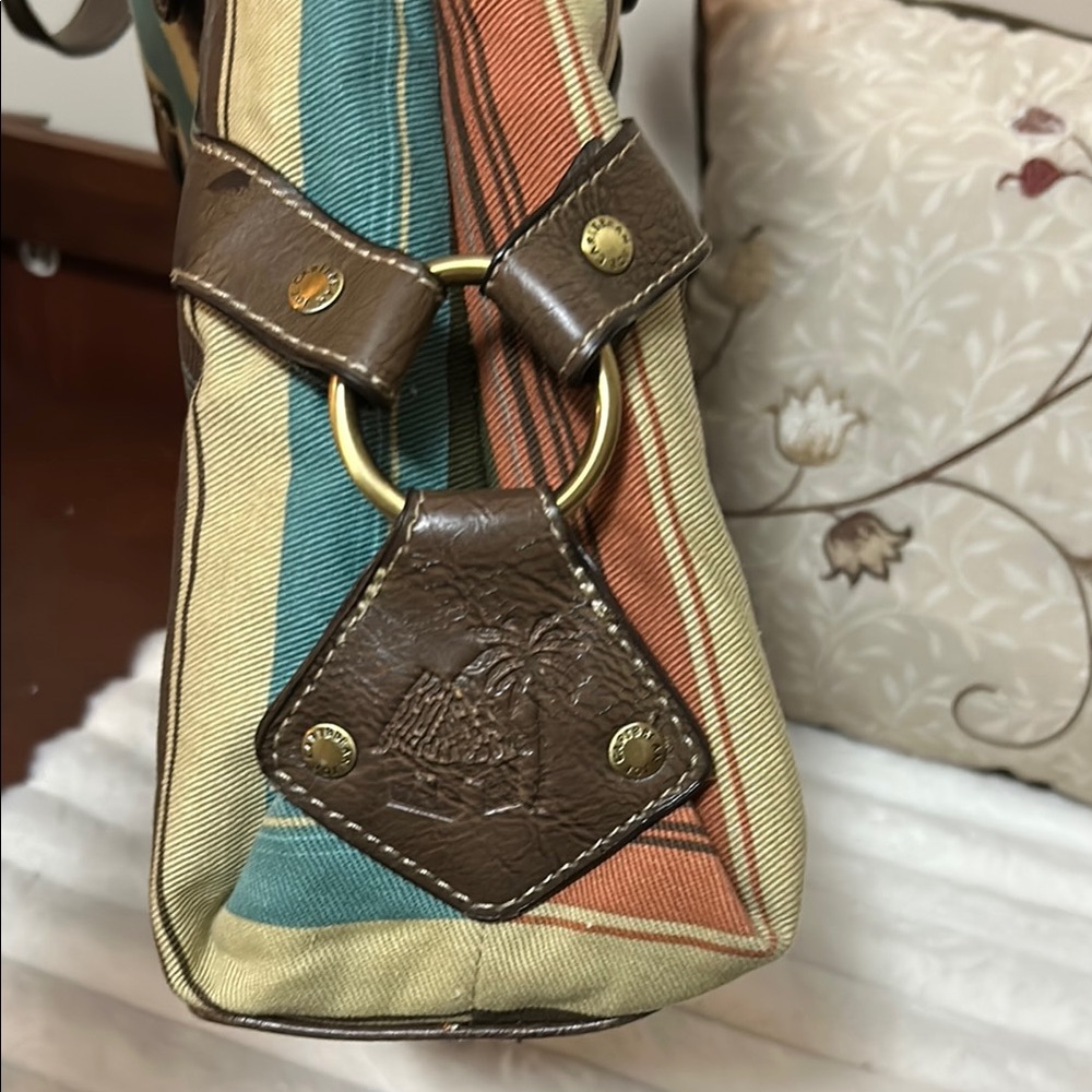Caribbean Joe Striped Tote Bag EUC - Picture 3 of 12